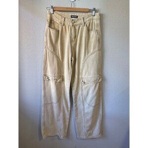 ChaCha Beige Cargo Pants Cotton Blend Relaxed Fit Women's Size 27